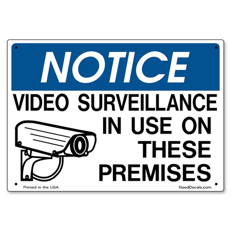 Video Surveillance On Premises Sign - 10 x 7 inches