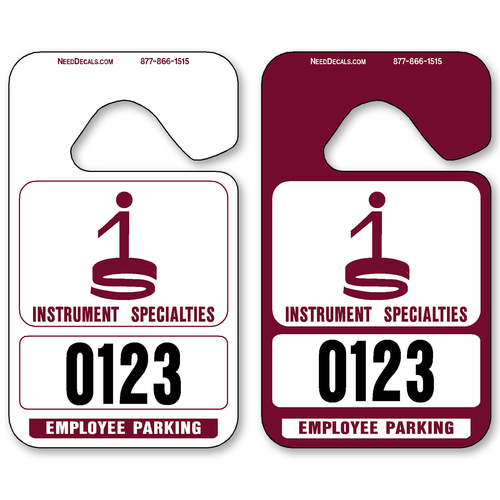 Maroon Hanging Parking Permits - Standard