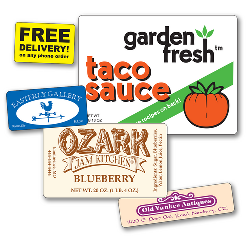 Medium Rectangle Roll Labels - TWO Colors
