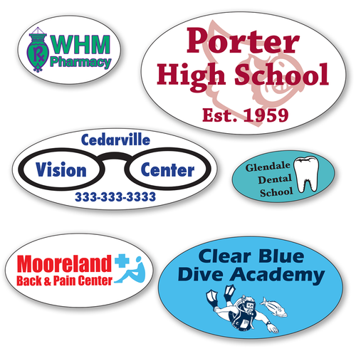 Small Oval Roll Labels - TWO Color (Per 1,000)