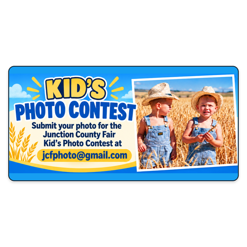 4-by-2-inch full-color rounded-corner custom decal featuring a county fair photo contest