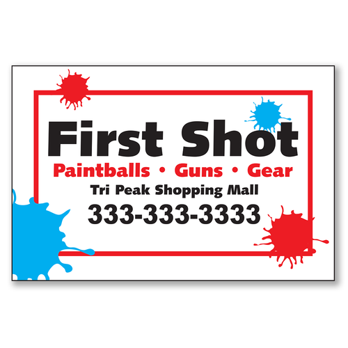 6" X 4" ONE Color Square Cornered Decals