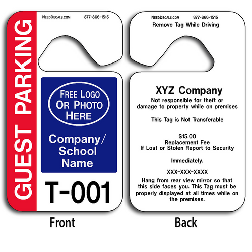 Full Color Custom Guest Parking Permits allow endless design possibilities and project a professional image. These durable Custom Guest Parking Permits are UV laminated front and back to give you the strongest parking permit available.