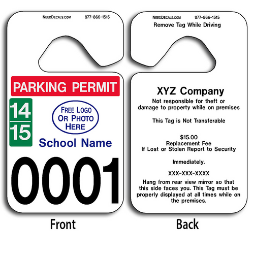 Patriotic Car Hang Tags are UV laminated front and back to give you the strongest parking permit available. Order today and get Free Numbering and Free Back Printing.