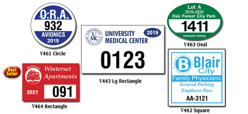 Car parking permits with back adhesive can be used on any outside surface of your vehicles, golf carts, boats or any outdoor equipment.