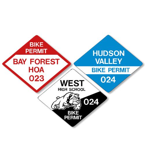 Diamond custom bike registration label