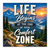 Four-inch square full-color custom vinyl decal with square-cut corners