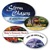 3" x 1.75" Full Color Custom Outdoor Oval Decals showing the package contents and included products
