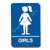 090120 Girls Restroom Sign Braille ADA - Inventory Reduction Sale
