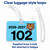 Clear luggage-style loop attachment example with 2026–2027 tiger badge; loops supplied loose