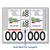 Original #3655 kit illustration showing two car rider hang tags and two end-slot backpack badges