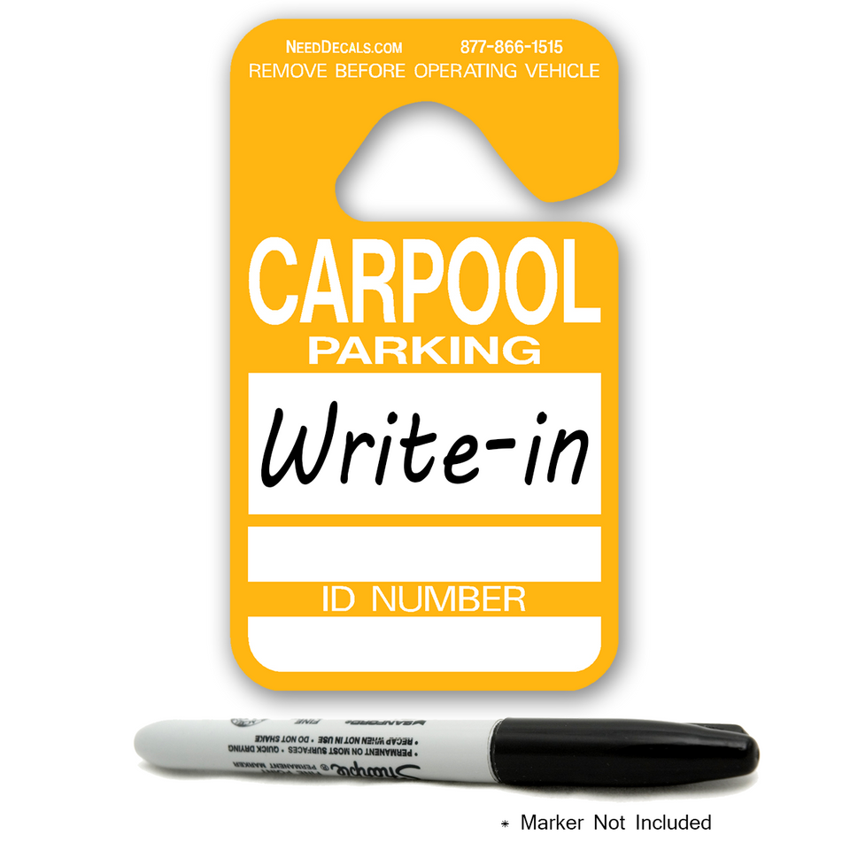 Carpool Parking Permits Hang Tags
