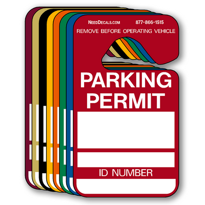 Parking Permit Hang Tags Colored Write In Hang Tags