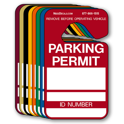 Parking Permit Hang Tags | Colored Write In Hang Tags