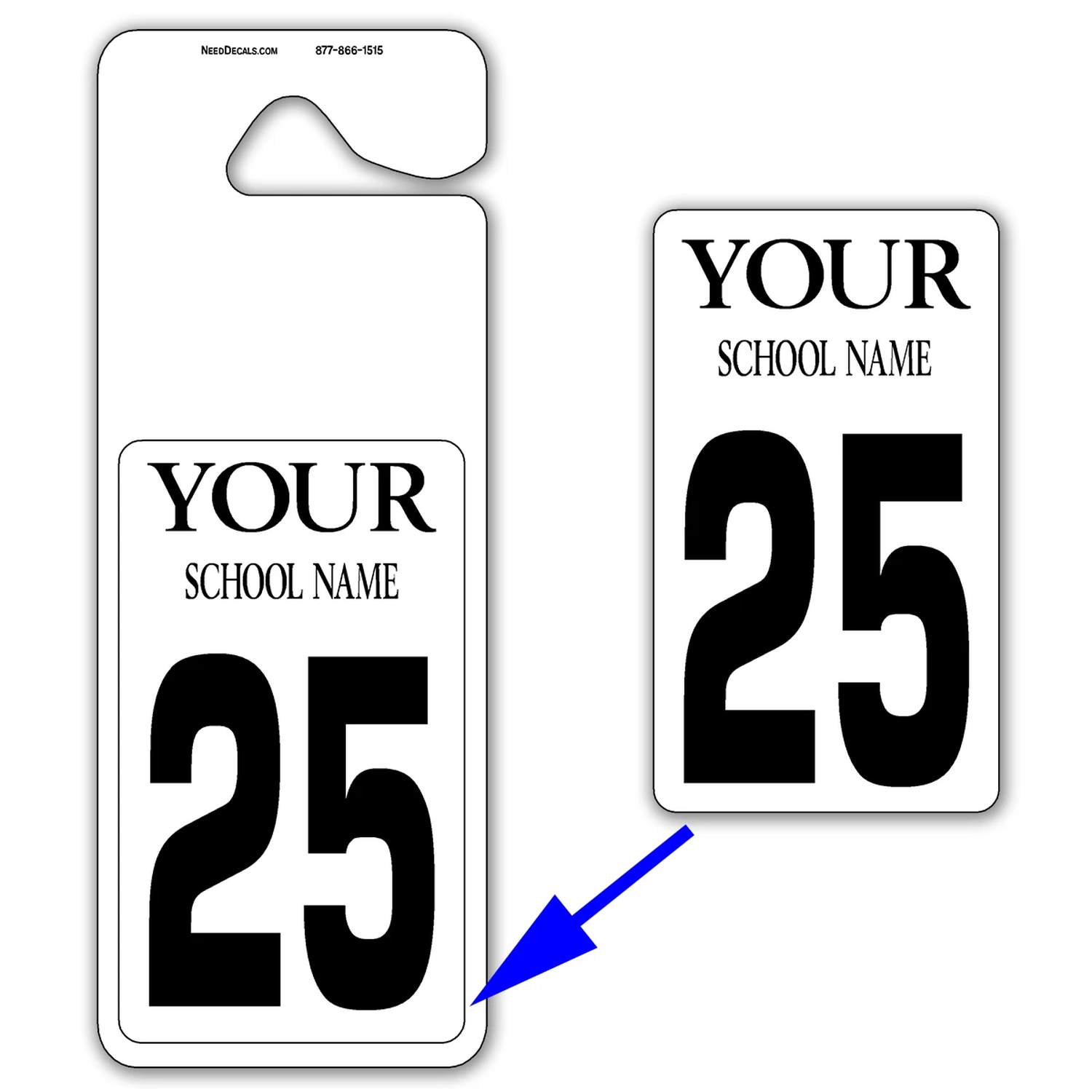 Giant #649 stock hang tag with separate large-number decals