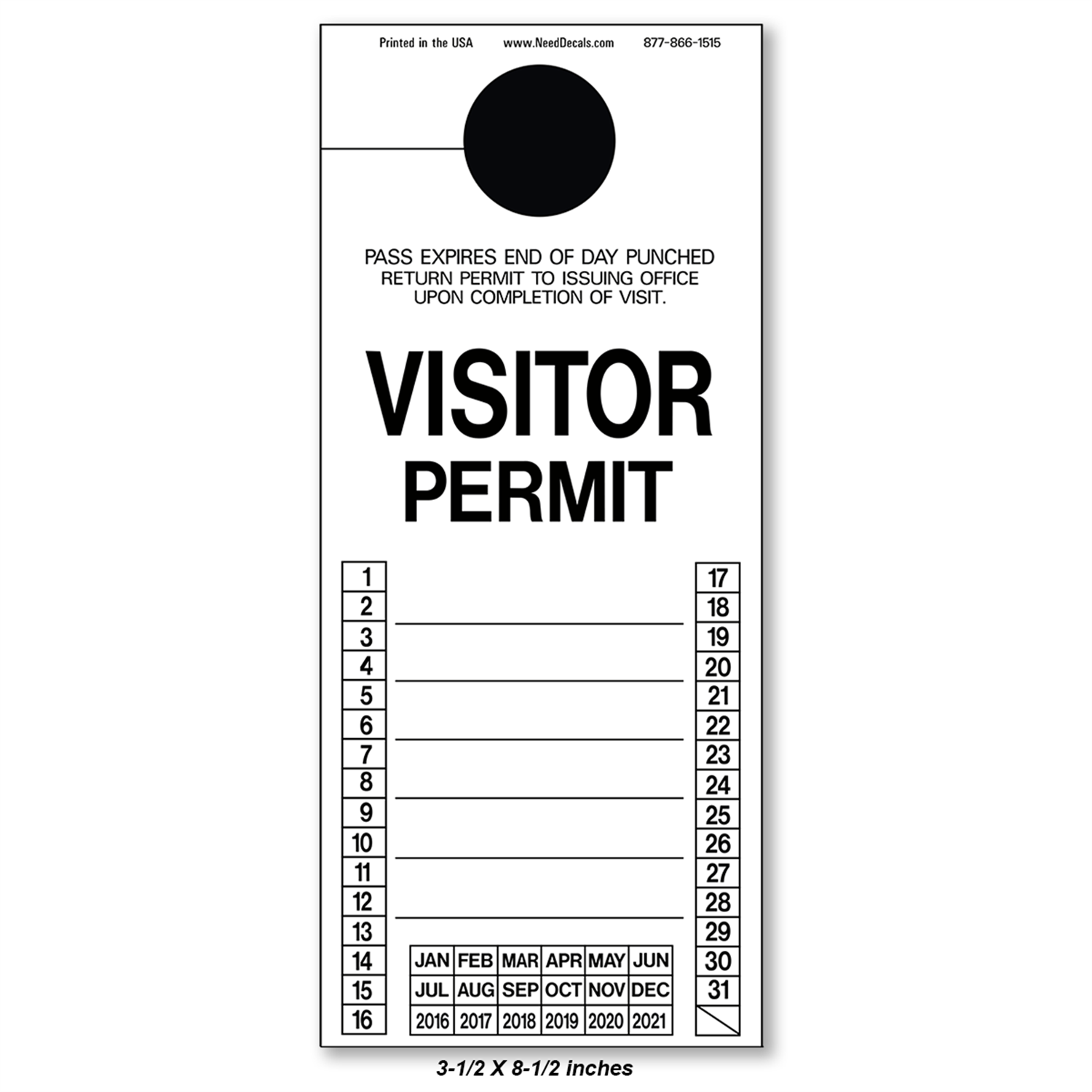 One-time-use visitor parking permit