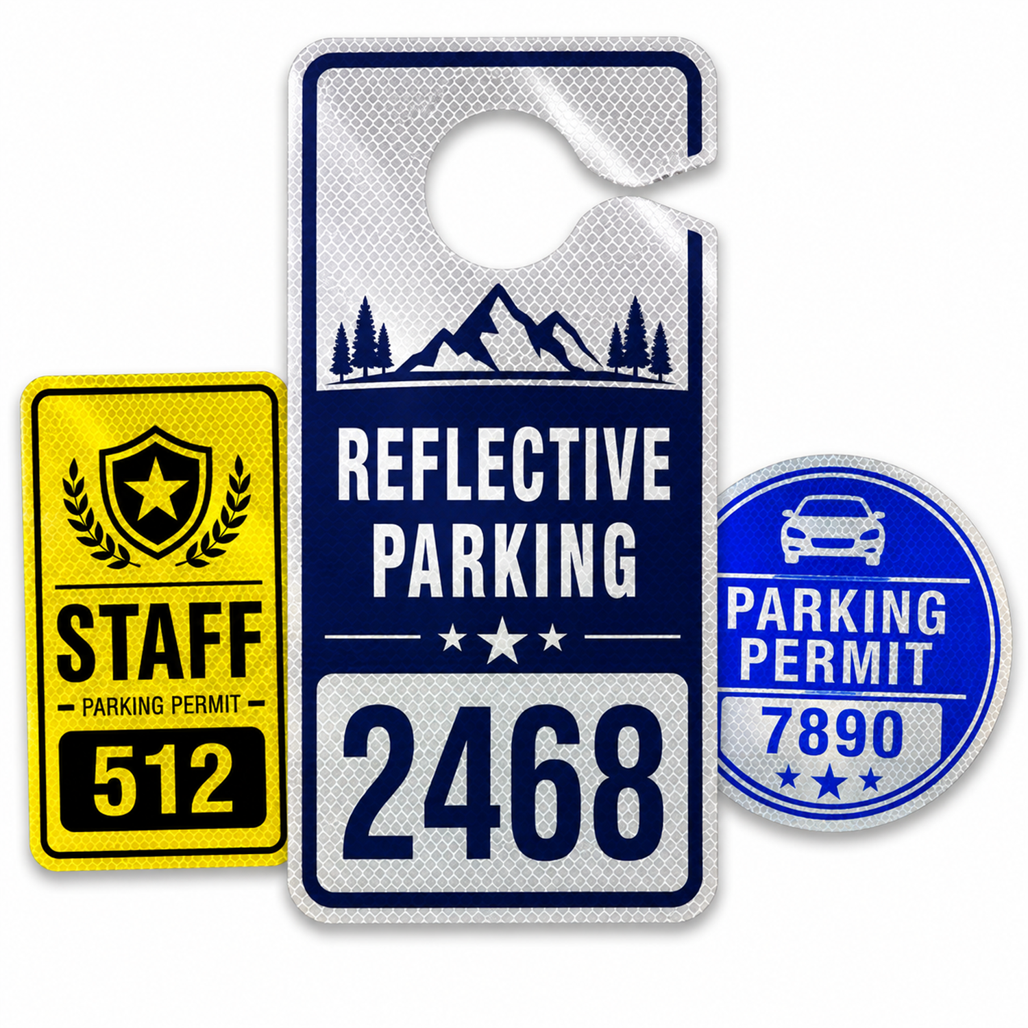 Reflective parking permits in multiple formats