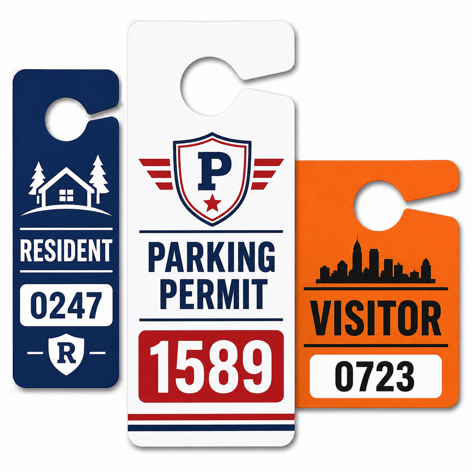 Custom spot-color parking hang tags
