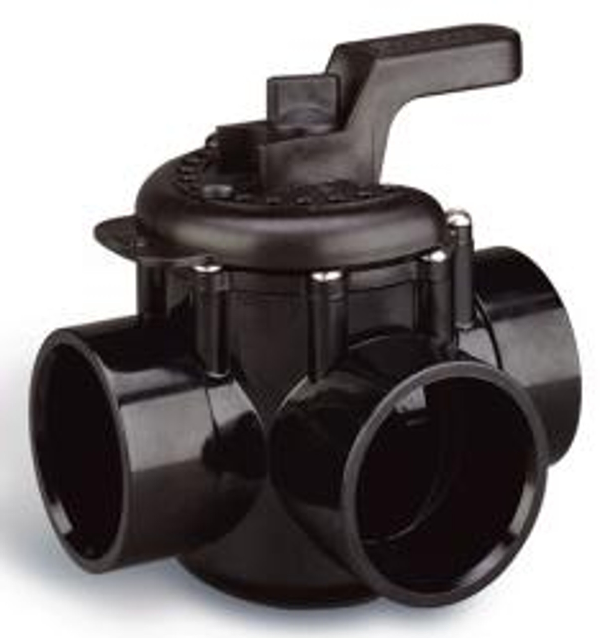 2" 3 Way Valve, PVC, Slip, Black 3WV300