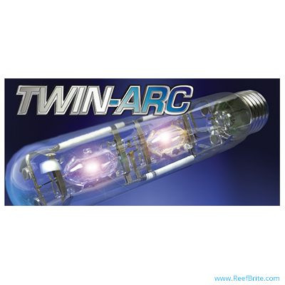 The TWIN-ARC™ tube metal halide lamp is literally two bulbs in one switching arc’s tubes each time the lamp is fired to provide maximum output and color consistency while saving you money with its energy efficient design. Promoting maximum growth and color in corals and other invertebrates the Twin Arch technology performs better, lasts longer and maintains its color(spectral power distribution) better than conventional metal halide bulbs. When replaced annually the TWIN-ARC™ tube metal halide lamp can help eliminate light shock to corals and reduce the occurrence of unwanted nuisance algae caused by degrading aquarium lamps.