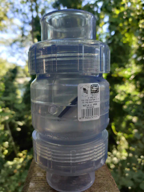 1-1/2" True Union Clear Check Valve Slip X Slip