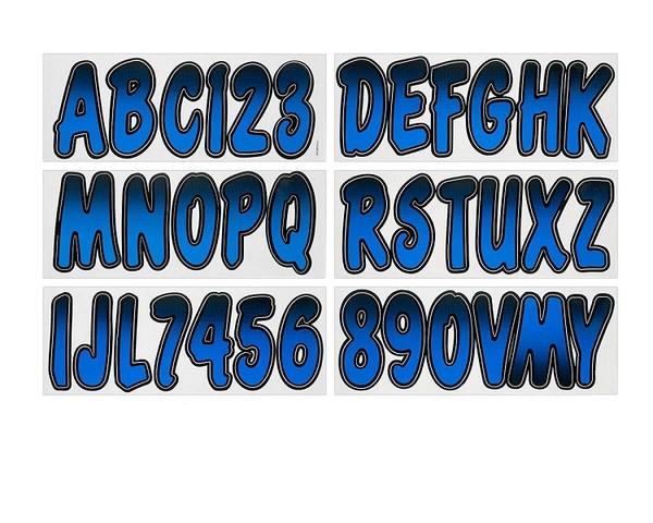 John Deere Gator Boat Lettering Blue/Black 3″ Registration Kit