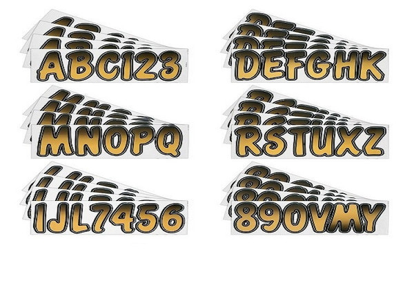 John Deere Gator Boat Lettering Brown/Black 3″ Registration Kit