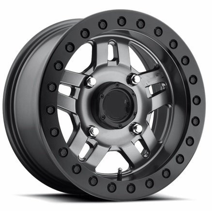 John Deere Gator Fuel Anza D918 Matte Gun Metal Beadlock Wheel Set