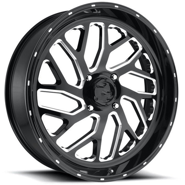 John Deere Gator Fuel Triton D581 Gloss Black & Milled Wheel Set