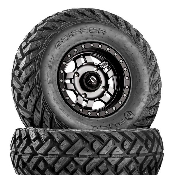 John Deere Gator / General Anza D558 Matte Gunmetal Wheels with Fuel Gripper Tires by Fuel Off-Road