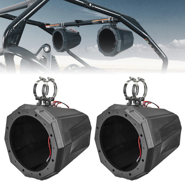 John Deere Gator HPX/RSX/XUV 8" Speaker Pod Enclosure for 1.5"-2" Roll Bar by Kemimoto