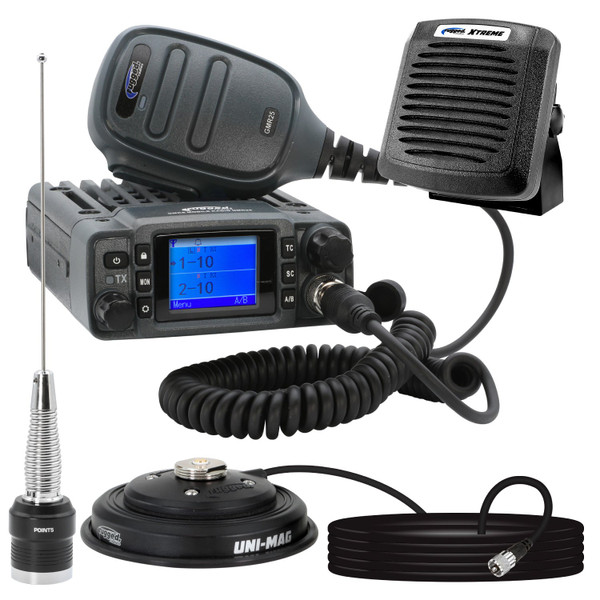 John Deere Gator XUV/RSX Radio Kit Plus - GMR25 Waterproof GMRS Mobile Radio Kit with External Speaker by Rugged Radios
