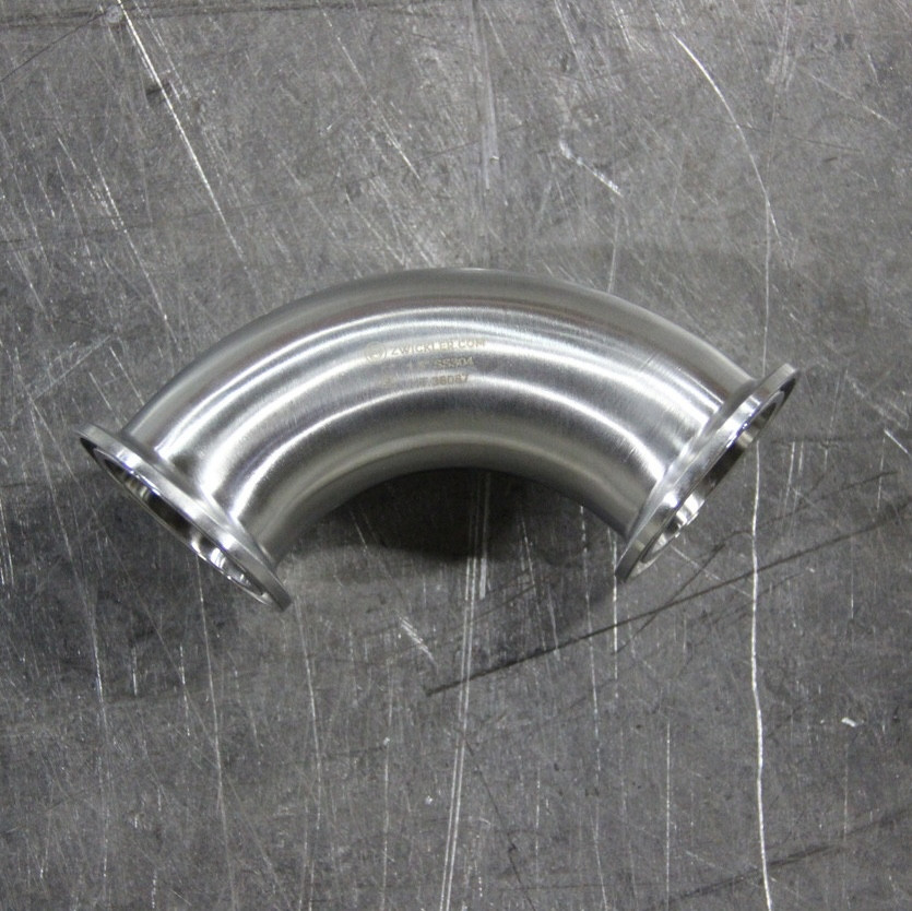 Produktbild von Tri-Clamp 90°-Bogen – 34 Mm Außen-Ø, SS304 Edelstahl, Schlauch-Rohr-Fitting 10 Mm – Für Hygienische Rohrleitungen