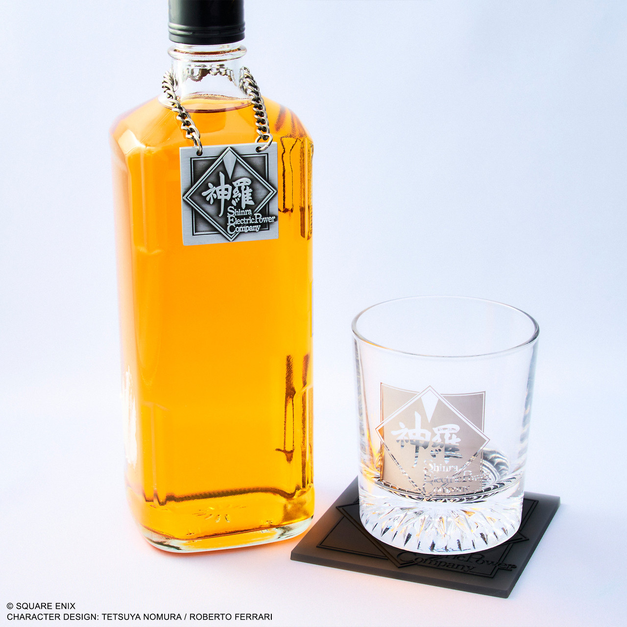 FINAL FANTASY VII REBIRTH GLASS & COASTER SET - SHINRA | SQUARE
