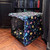 deep blue floral crate bed