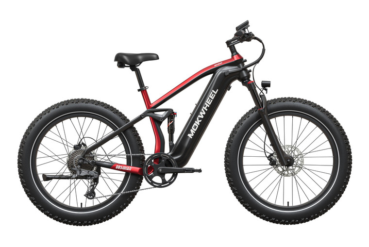 Mokwheel Obsidian 2.0 Ebike - Black and Red