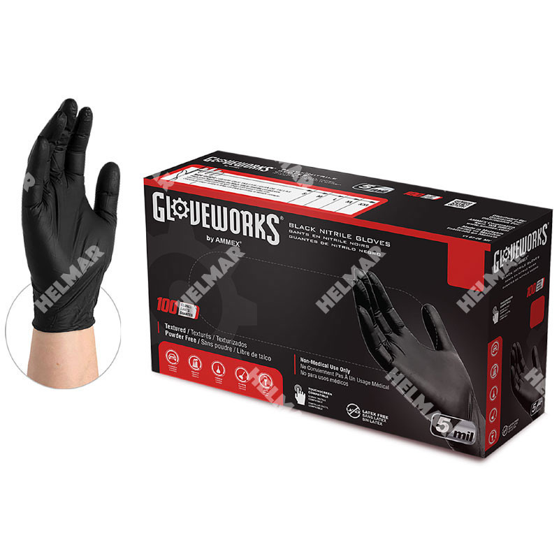 GLV-1044 BLK NITRILE POWDER FREE (X-L)