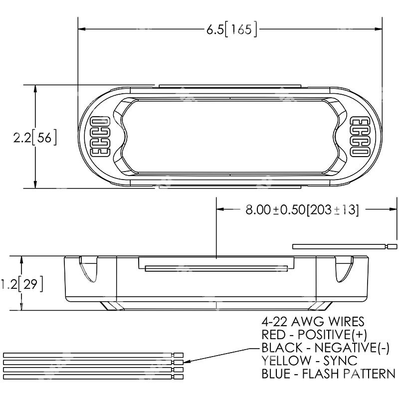 Rotativo led 12-24V base flexible