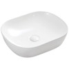 Matte white above counter soft rectangle ceramic bowl
