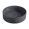 Matte dark grey round above counter basin