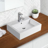 Gloss white above counter rectangle basin