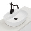 Gloss white above counter rectangle basin, soft edges