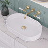 Gloss white above counter oval basin with fluted sides