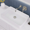 Gloss white above counter rectangle basin with fluted sides