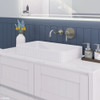 Gloss white above counter rectangle basin with fluted sides