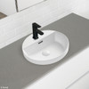 Gloss white semi inset round basin Gloss white semi inset round basin