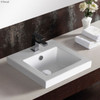 Gloss white semi inset square basin