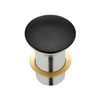 Matte black cast stone dome 32mm pop up without overflow Matte black cast stone dome 32mm pop up without overflow