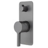 Gun metal soft square plate wall mixer with diverter