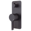 Matte black soft square plate wall mixer with diverter